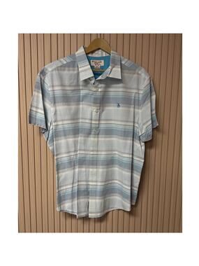 Original Penguin by Munsingwear Men's Striped Button Front Shirt XXL Classic Fit